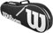 Wilson Schlägertasche Advantage II Triple Racket Bag Tasche, Black/White, 71 x 22.5 x 29 cm