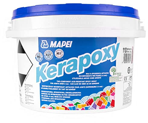 MAPEI Kerapoxy Epoxy Grout 2 kg di colla epossidica bicomponente, resistente agli acidi e malta per pareti e pavimenti (Jasmin n. 130 2 kg)