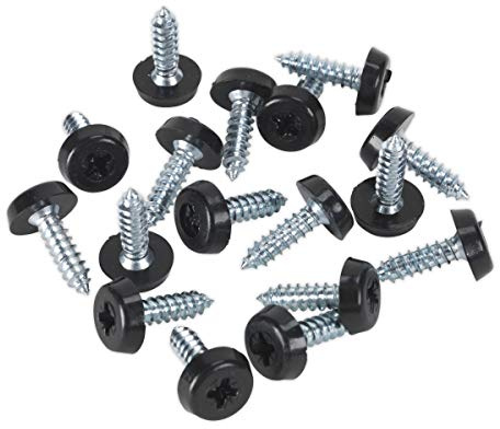 Sealey Ptnp3 Number Plate Screw Plastic Enclosed Head 4.8 X 18Mm Black 50Pc
