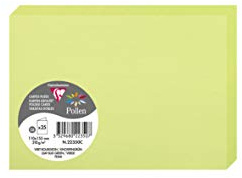 Clairefontaine 22350C Packung mit 25 Doppelkarten Pollen, 210g, in Format C6, 110 x 155mm, knospengrün