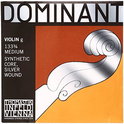 Dominant Strings 133-3/4 - Cuerda para violín de entorchado plateado en Sol, 3/4