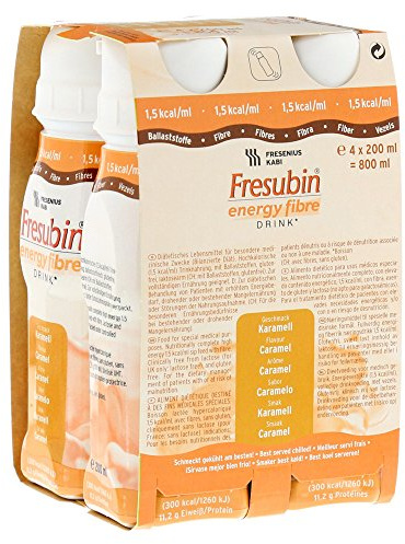Fresubin ENERGY Fibre Drink Karamell Trinkflasche, 4X200 ml