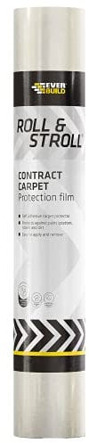Everbuild Roll and Stroll Protection de moquette autocollante Transparent 600 mm x 100 m