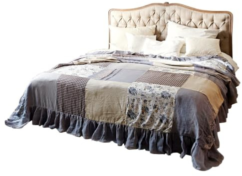 Loberon Bett Declaire, leinen/braun
