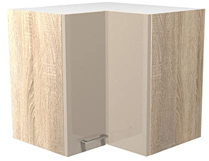 Smart Möbel Eckhängeschrank Küche - 60 cm breit - Kaschmir Glanz Sonoma Eiche – Neapel