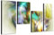 Augenblicke Wandbilder Bunte Farbträumereien 130x70cm 4 teiliges Keilrahmenbild (30x70+30x50+30x50+30x70cm) abstraktes Wandbild mehrteilig Kunstdruck im Gemälde-Stil - optisch wie handgemalt Vintage