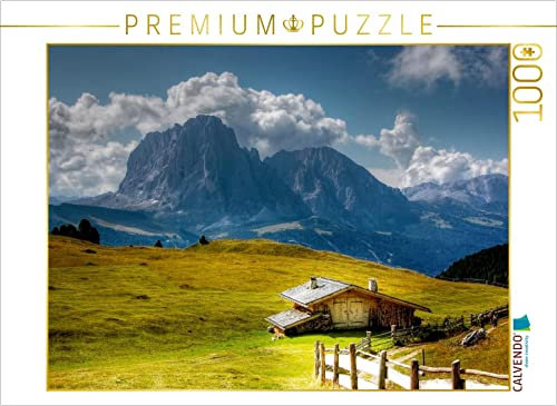 CALVENDO Puzzle Langkofel - Cisles ALM - Gröden 1000 Teile Puzzle quer | Lege-Größe cm Foto-Puzzle für glückliche Stunden