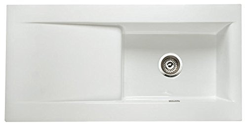Astini Desire 100 1.0 Bowl Gloss White Ceramic Kitchen Sink & Waste