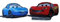 Mono-Quick GmbH Applikationen - Kids and Hits - aufbügelbar Cars © 2 Rennwagen ca. 2,0x9,0 cm blau/rot