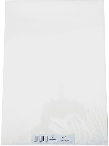 Clairefontaine 21694C Skizzenpapier (90 g, DIN A3, 29,7 x 42 cm, 50 Blatt, ideal für Künstler oder die Schule) weiß