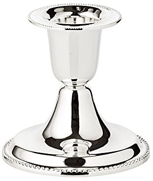 EDZARD Kerzenständer Perla (H 7 cm) edel versilbert - Kerzenhalter zur Tischdeko, Dekoration - Kerzenleuchter für Stabkerzen, Lange Kerzen in Silber, Kerzen Deko anlaufgeschützt