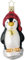Inge-glas 85100705 Weihnachts-Pinguin, 12 cm, Glasornament, mundgeblasen und handbemalt