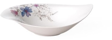 Villeroy & Boch Mariefleur Gris Serve and Salad Bowl, Premium Porcelain, Grey, 36 x 24 cm