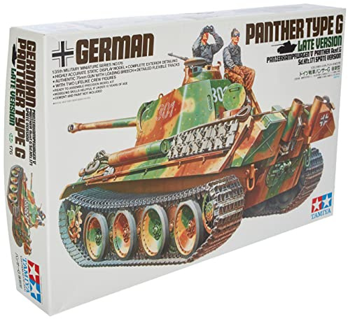 TAMIYA 300035176 300035176-1:35 Dt. SdKfz.171 Panther G Späte A.(2), originalgetreue Nachbildung, Plastik Bausatz, Basteln, Modellbausatz, Zusammenbauen, unlackiert, Grün, Braun