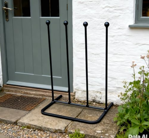 GAP GARDEN PRODUCTS Solid Steel Black Boot and Shoe stand/rack, stores up to 2 pairs of boots or shoes for use indoor and outdoors
