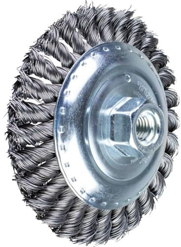 PFERD Kegelbürste gezopft KBG | Ø 125x15mm M14 Stahl-Draht-ø 0,50 | 43317001 – für Winkelschleifer