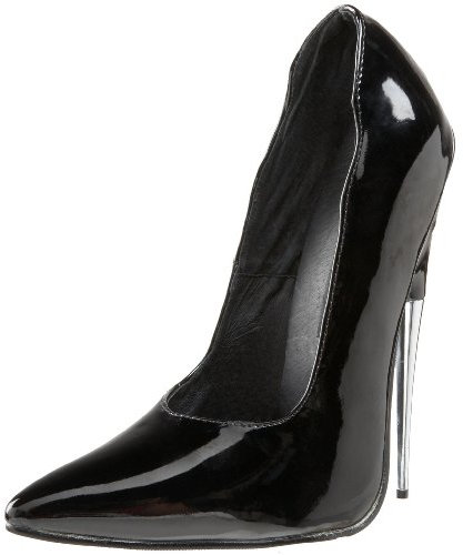 Devious Pleaser SCREAM-01, Nero, Vernice (Blk Pat), 35 EU