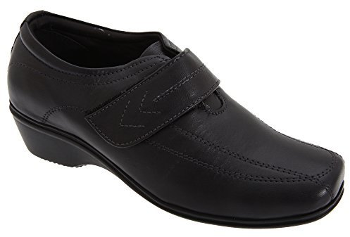 Mod Comfys Ladies Touch Fastening Leather Elasticated Shoes