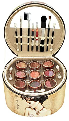 GLOSS ! Valigetta per trucchi - Cofanetto di bellezza - Palette di trucchi - Opaco e brillante - Cofanetto regalo originale per donna, compleanno, festa della mamma, Natale, San Valentino - GOLD