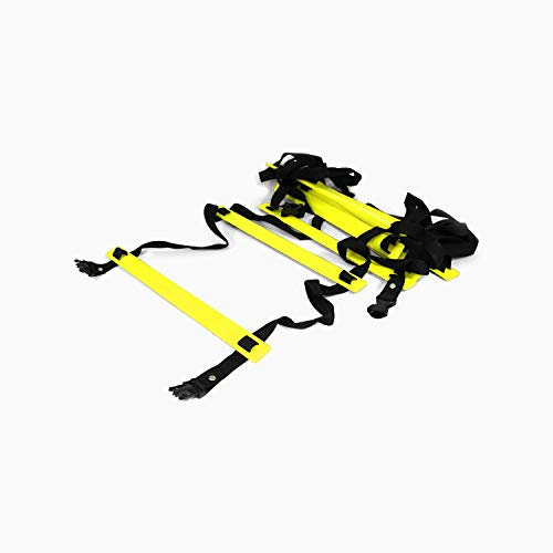 Splay Agility Speed Training Ladder for Soccer, Football & Fitness | 4 Meter Adjustable Jumping Step Coach | Footwork, Co-ordination & Speed Training Equipment Carrying Bag, Yellow