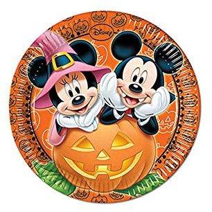 Pappteller für Halloween-Partys, Disney-Motiv Micky Maus, 23 cm, 8 Stück