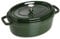 STAUB Gusseisen Bräter/Cocotte, Oval 31 cm, 5,5 L, Aromaregen Funktion für optimale Befeuchtung, Für alle Herdarten inkl. Induktion & Backofen, Basilikum/Grün