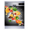 Sticker Cuisine Lave Vaisselle Gris Fruits 60x60cm SLV1094 (Fond Transparent)