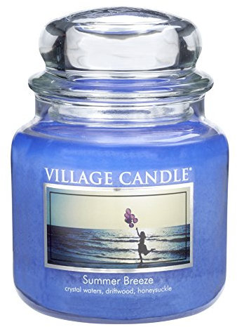 Village Candle 106316346 Summer Breeze Pot de Verre Bleu 10,3 x 10,6 x 12,4 cm