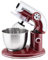 H.Koenig KM80 Küchenmaschine / 5 L Schüssel aus Edelstahl / bis zu 2kg Teig / 3 Aufsätze / 1000 W / 4 Geschwindigkeitsstufen / rot