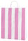 Thepaperbagstore 30 Sacchetti di Carta Colorata, Riciclabili e Riutilizzabili, con Manici Intrecciati, Strisce Bianche e Rosa - Medi 250x110x310mm