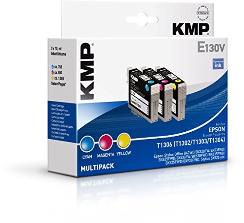 KMP know how in modern printing E130V Patrone ersetzt Epson T1306/T1302/T1303/T1304, multipack, cyan/magenta/gelb, 1618,0050