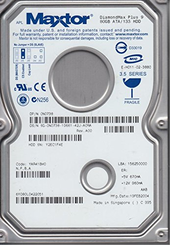 Maxtor 6Y080L0, Code YAR41BW0, NFBA, 80GB IDE 3.5 Disco Duro