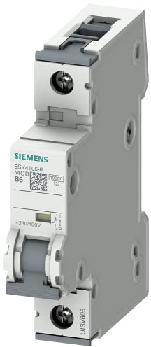 Siemens 5SY41066 Leitungsschutzschalter 10kA B6 1P in 1TE 230/400V, MCB, Sicherungsautomat