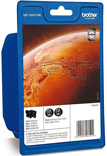 BROTHER LC1100HYBKBP2DR Twinpack schwarz fuer DCP-6690CW, MFC-5890CN, -5895CW, -6490CW, -6890CDW