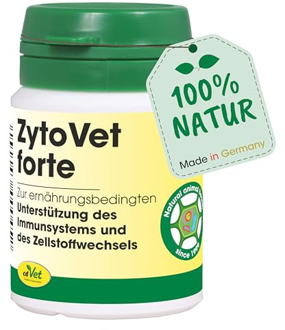 cdVet Naturprodukte ZytoVet forte 25 g - Hund, Katze - Ergänzungsfuttermittel - Unterstützung des Immunsystems - Autoimmunerkrankungen - Zellstoffwechselprobleme - gesunde Zellen - Gesundheit -