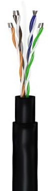 Goobay 94398 CAT 6 Outdoor Network Cable Set, U/UTP, Black, 100 m Length