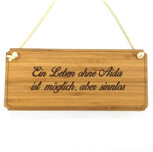 Mr. & Mrs. Panda Schild Aida - Geschenk, Geschenkidee, Werbeschild, Wegweiser, Graviert, Holz, Shabby, Landhaus, Türschild, Holzschild
