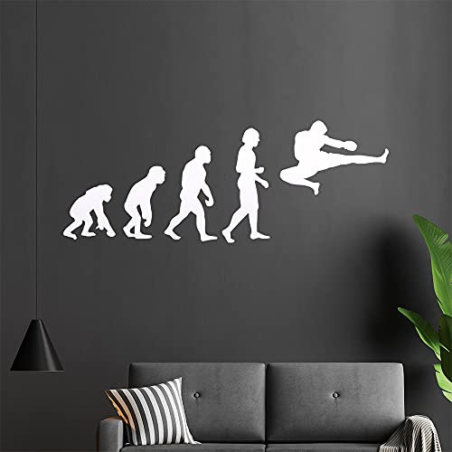 KIWISTAR Evolution Kickboxer Charles Darwin Kick Wandtattoo in 6 Größen - Wandaufkleber Wall Sticker - Dekoration, Küche, Wohnzimmer, Schlafzimmer, Badezimmer