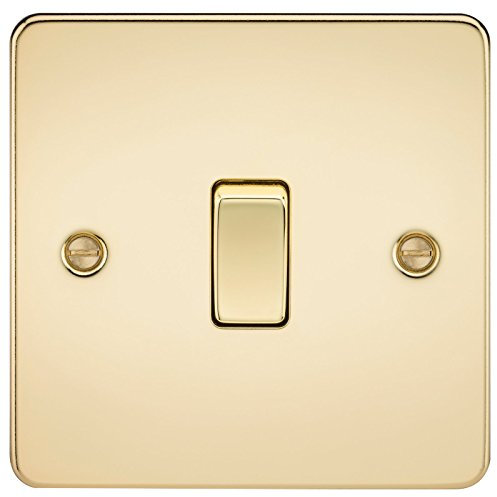 Knightsbridge FPAV8341PB Flat Plate 20A 1G Dp Switch-Polished Brass, 230 V