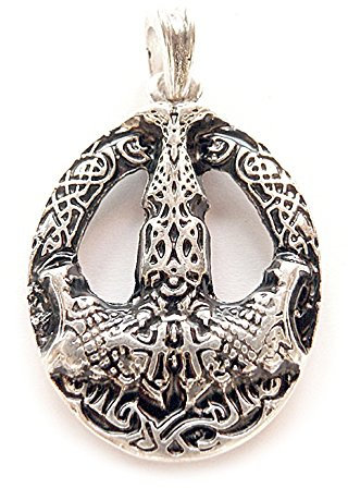 Germanenschmuck Mjölnir Anhänger (Kettenanhänger in Silber) | 925 Sterling Silber Veredelung
