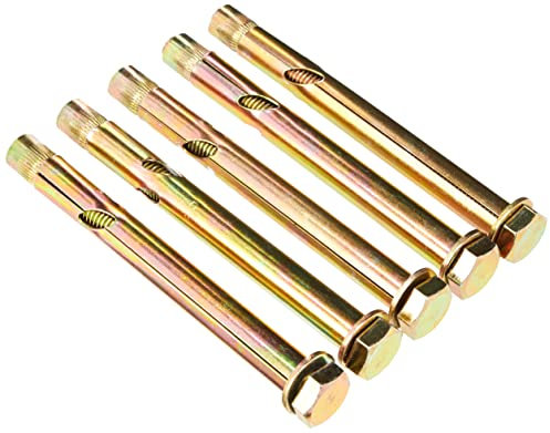 AHC K-ZYSLALB12130B5 Lot de 5 boulons d'ancrage à manchon Zinc/jaune M12 x 130 mm