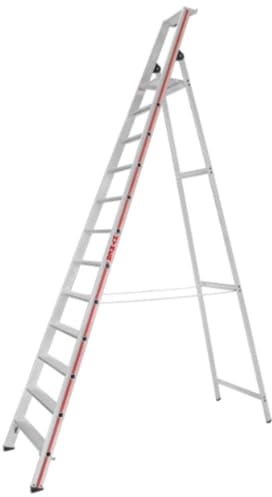 Stufenstehleiter Aluminium 12 Stufen einseitig Plattformhöhe 2790mm 14,5kg mit Perlongurte kayser.de