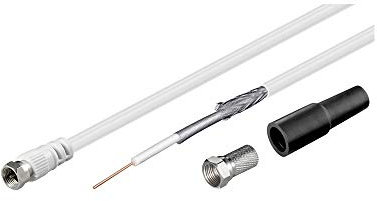 Goobay 51621 75 dB Koax-Antennenkabel Set, 2x geschirmtes LNB-Anschlusskabel mit F-Steckern