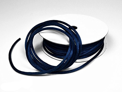 10m Rolle Flechtkordel Satin 2mm (dunkel blau Navy) // Satinkordel Kordel Flechtschnur Schmuckschnur Satinschnur Zierkordel Kumihimo