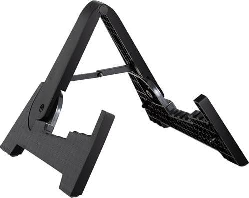 Rocktile GSF-2015S Gitarrenständer (Universalständer, faltbar, zusammenlegbar, Gummi-Auflagefläche, Gummifüße, Kunststoff, leicht, robust) schwarz
