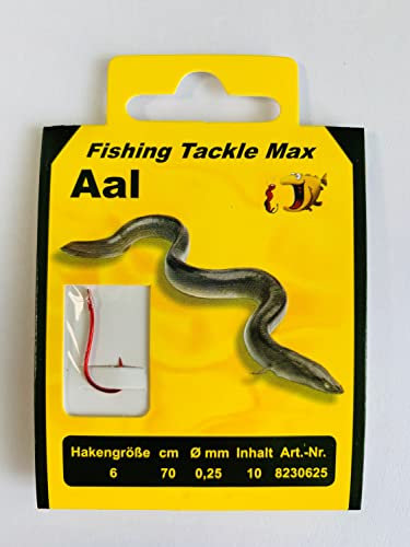 FTM Haken gebunden Aal 70cm - Aalhaken, Größe/Durchmesser/Inhalt:Gr. 6/0.25mm / 10 Stück