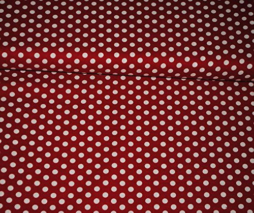alles-meine.de GmbH 1 m * 1,4 m - Stoff - Baumwollstoff - rot mit weißen Punkten - gepunktet - z.B. für Shirts u.v.m. Stoffe Meterware - Kleiderstoff/Dekostoff - Gemustert/Po..