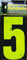 WHL Pack of 2 Hi Vis Wheelie Bin House Numbers Yellow Number 5