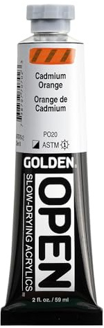Golden OPEN Acrylic C.P. Cadmium Orange 2oz Tube