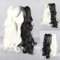 Ladieshair Cosplay Perücke schwarz blond 70cm wellig Lolita Wig